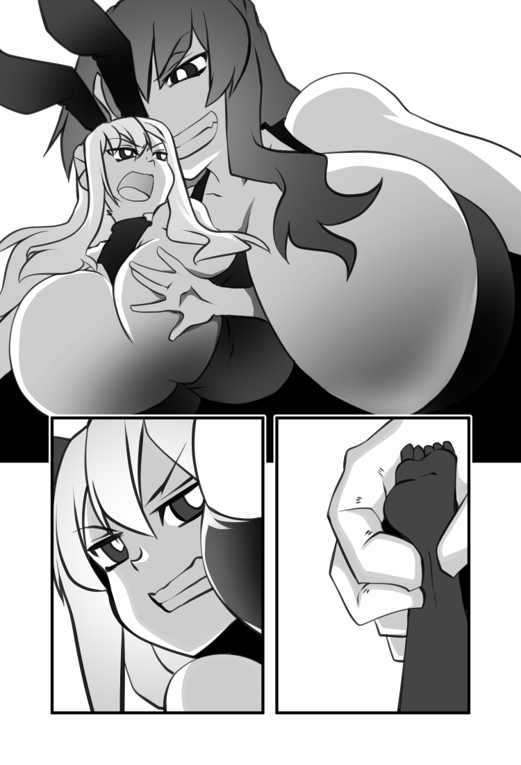 2girls breasts cleavage comic commission cosmic_break giantess h_earth huge_breasts ivis larger_female multiple_girls panels size_difference yuu_bit-na_(kindaichi109)