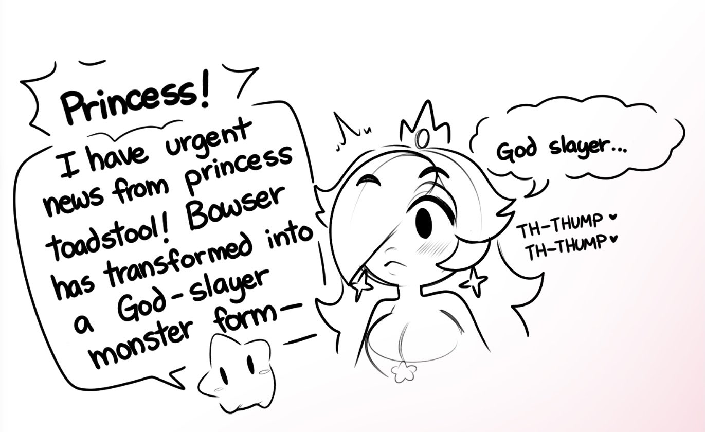 bowser's fury, female, luma, mario (series), monochrome, princess rosalina, raikissu, super mario 3d world, super mario galaxy, tagme