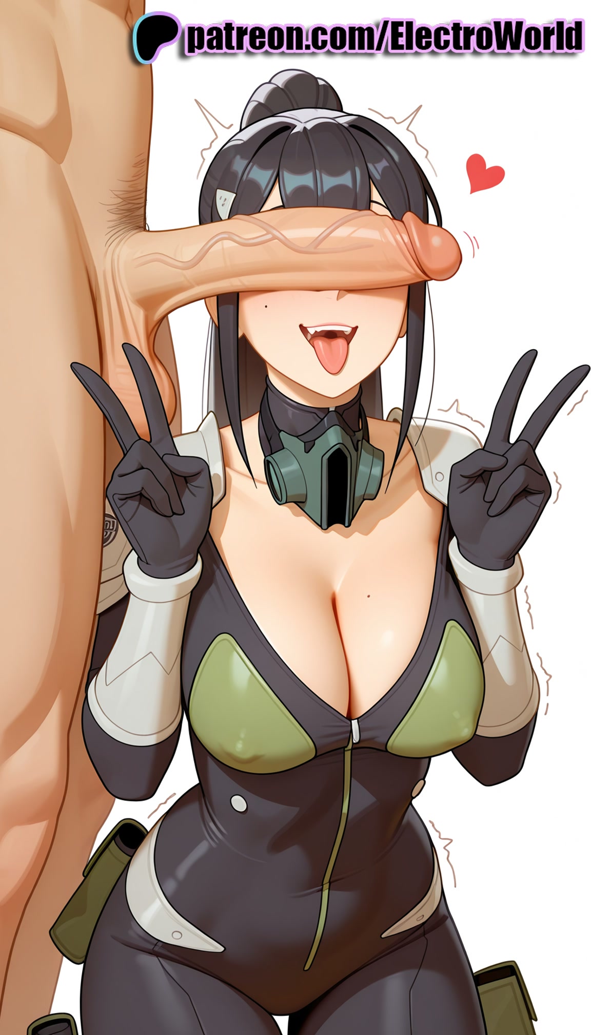 ^^^, 1boy, 1girls, 2025, ai generated, artist name, balls, breasts, bust, chest, clothed female nude male, cock, dick, electroworld, erection, female, hi res, high quality, high resolution, highres, kaiju no.8, male, mina ashiro, motion lines, nude, patreon, patreon username, penis, penis awe, penis on face, solo focus, stable diffusion, straight, testicles, tongue, tongue out, trembling, twitching penis, uncensored, v, watermark
