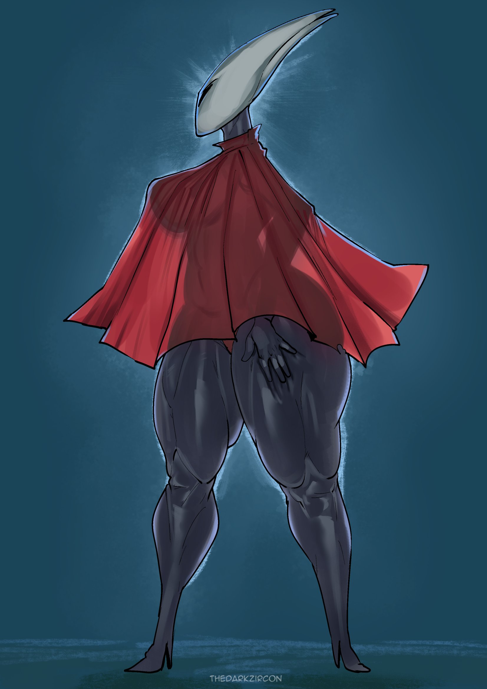 1girls, 2 horns, alternate body type, alternate breast size, arthropod, artist name, big ass, big breasts, big butt, black body, black skin, breasts, bubble ass, bubble butt, bug, bug girl, female, female only, hollow knight, hollow knight: silksong, hornet (hollow knight), large ass, large breasts, large butt, silksong, team cherry, thedarkzircon