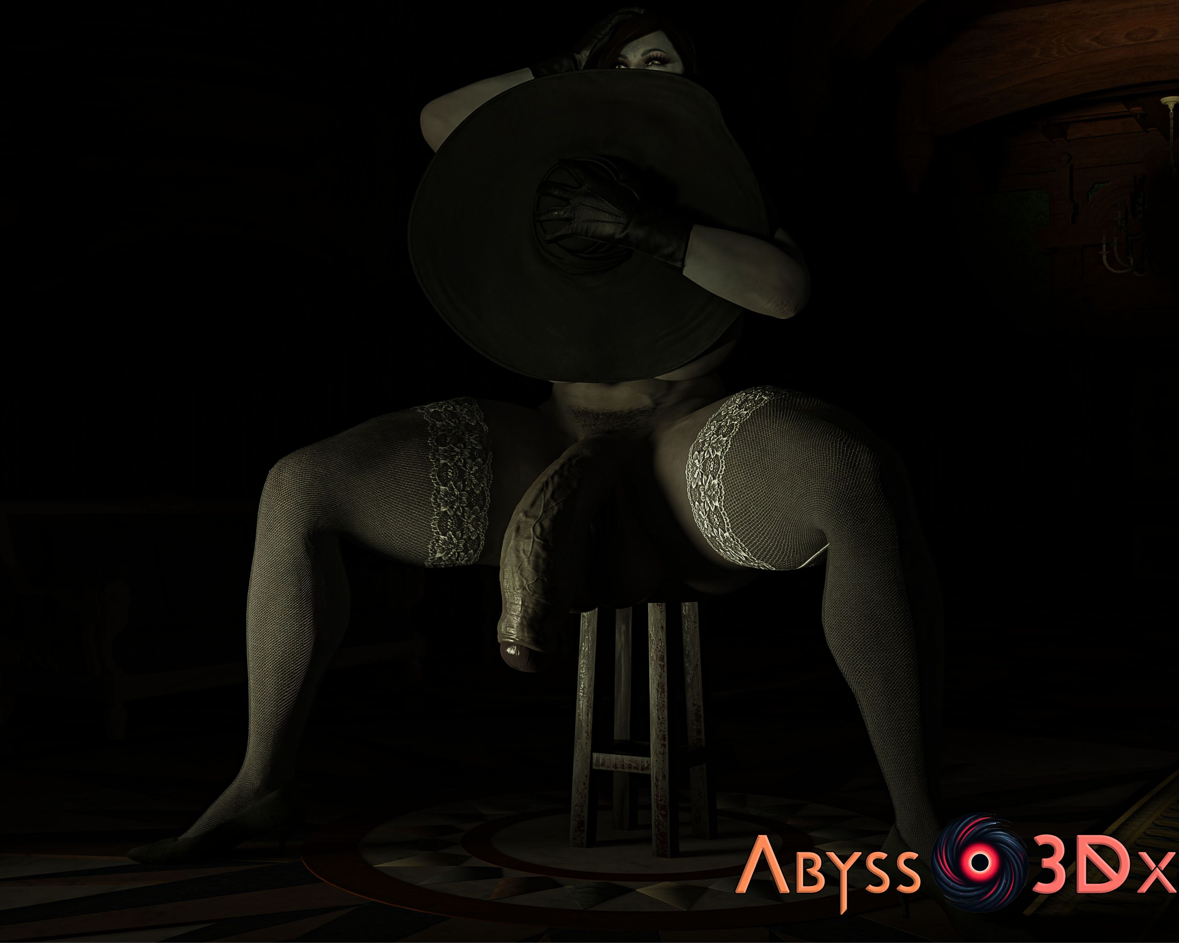 1futa, 3d, alcina dimitrescu, balls, big areola, big balls, big breasts, big penis, big thighs, breasts, bush, bushy pubes, female, flaccid, flaccid penis, futa giantess, futa only, futa pubic hair, futa vampire, futanari, giantess, intersex, ladyabysso, large breasts, large female, lingerie, looking at viewer, milf, mini giantess, mostly nude, nude, nude futa, penis, pubic hair, resident evil, resident evil 8: village, solo, taller female, veiny penis