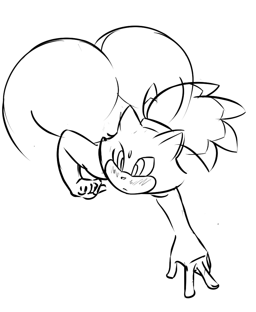 1girls anthro ass big_ass big_butt blaze_the_cat bottom_heavy domestic_cat feline female female_focus female_only forehead_jewel huge_butt mammal mobian_(species) monochrome sega solo solo_female solo_focus sonic_(series) sonic_the_hedgehog_(series) video_games xaveknyne