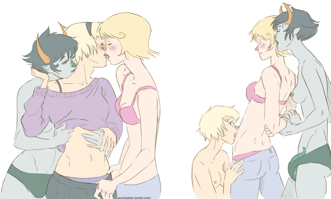 3girls, canon couple, daughter, female, homestuck, incest, kanaya maryam, married couple, mother, mother and child, mother and daughter, multiple females, multiple girls, parent, parent and child, parent and daughter, rose lalonde, roxy lalonde, threesome, wife and wife, yuri