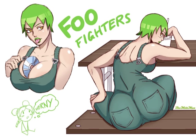 female filthyhamonuser foo_fighters green_hair jojo's_bizarre_adventure jolyne_kujo milkman_art stone_ocean tagme themilkman