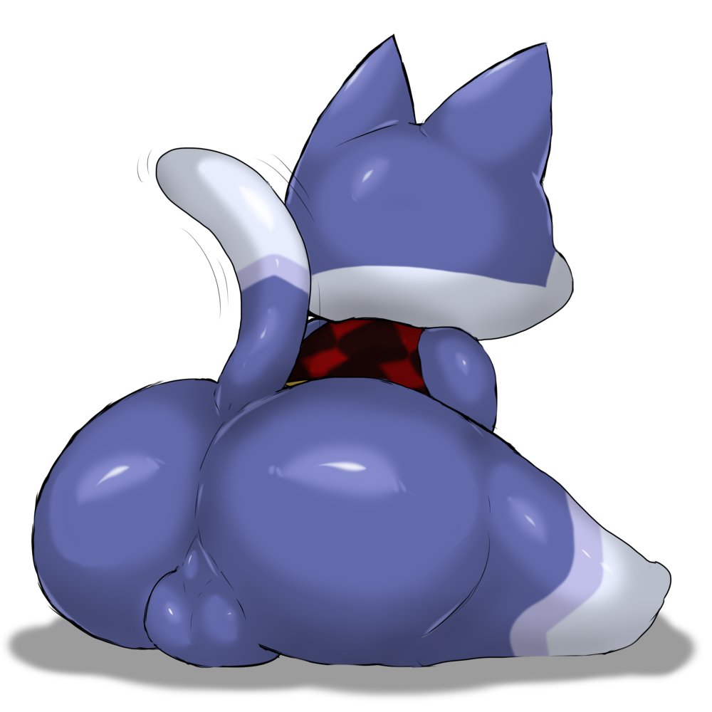 2021, animal crossing, ass, balls, bubble ass, bubble butt, enigi09, male, male only, nintendo, rover (animal crossing), thick thighs, thighs