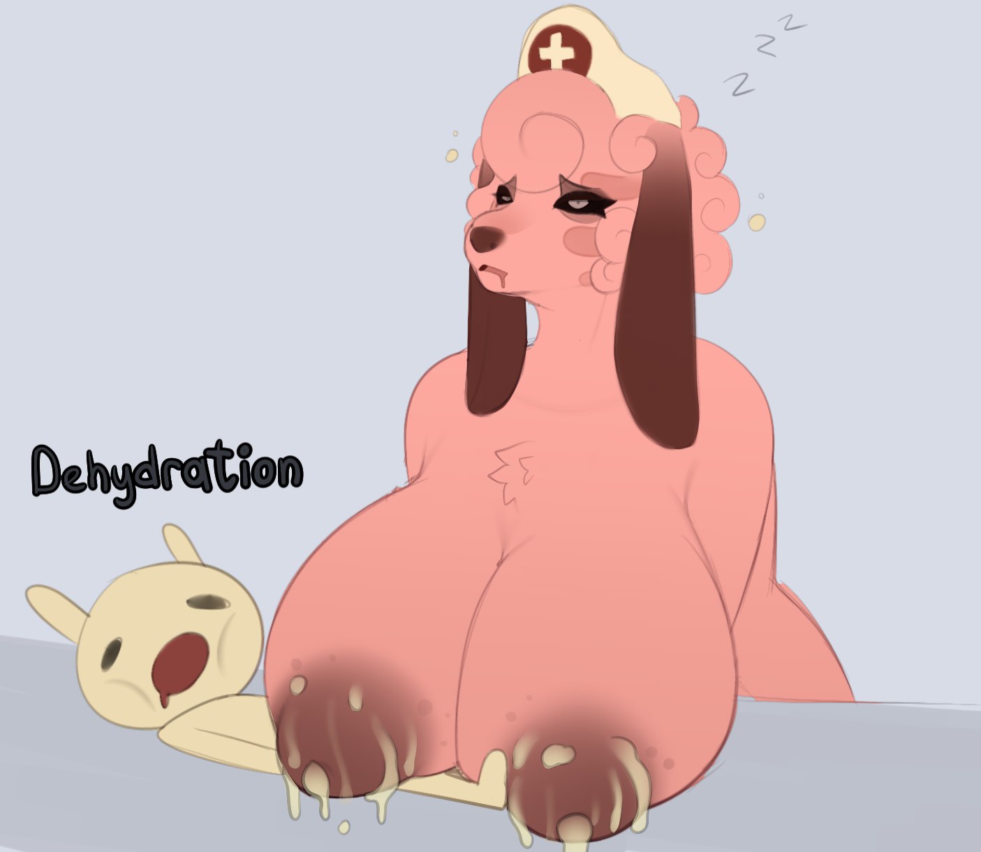 1boy, 1girls, animal hospital, big breasts, breasts, breasts out, female, female focus, huge breasts, intern (animal hospital), lactating, lactating nipples, lactation, lactophilia, nikeshka, nurse, nurse (animal hospital), nurse cap, roblox, roblox game, self upload, sleepy