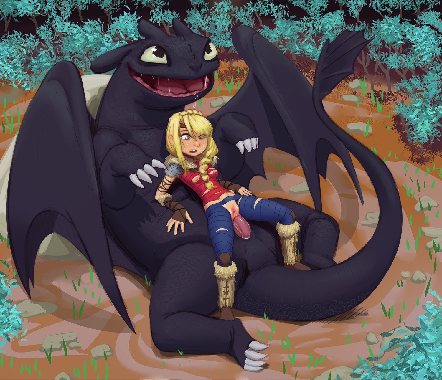 astrid hofferson, dragon, dragon tail, female, female focus, how to train your dragon, intersex, interspecies, night fury, polyle, tagme