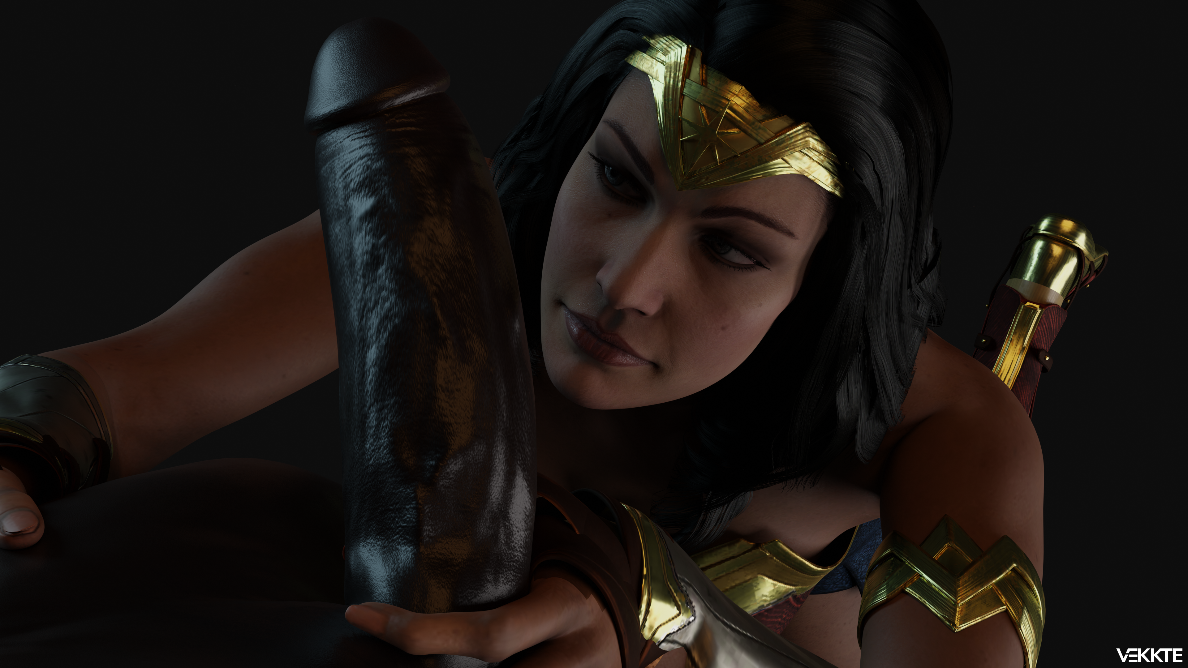 3d, dark skin, dark-skinned male, dc, dc comics, female, interracial, male, olive skin, vekkte, wonder woman, wonder woman (series)