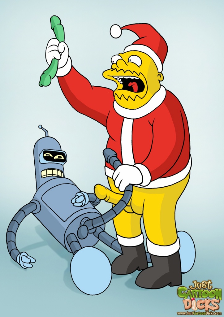 2boys bender_bending_rodriguez christmas comic_book_guy crossover futurama justcartoondicks.com male_only new_year tagme the_simpsons yaoi