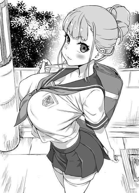 1girls asanagi ass bag bangs between_breasts big_breasts black_and_white blush bookbag busty cleavage clothed cute cute_face deep_cleavage erect_nipples erect_nipples_under_clothes hair_up hairbun holding_object huge_breasts large_breasts looking_at_viewer manga midriff midriff_baring_shirt midriff_peek miniskirt miyake_hinata nipples_visible_through_clothing outdoors outside over_shoulder pleated_skirt pov school_bag school_uniform schoolgirl short_skirt small_clothes smiling smirk socks solo solo_female sora_yori_mo_tooi_basho stomach teenager thick thick_nipples thigh_high_socks thighhighs thighs tight_clothing updo