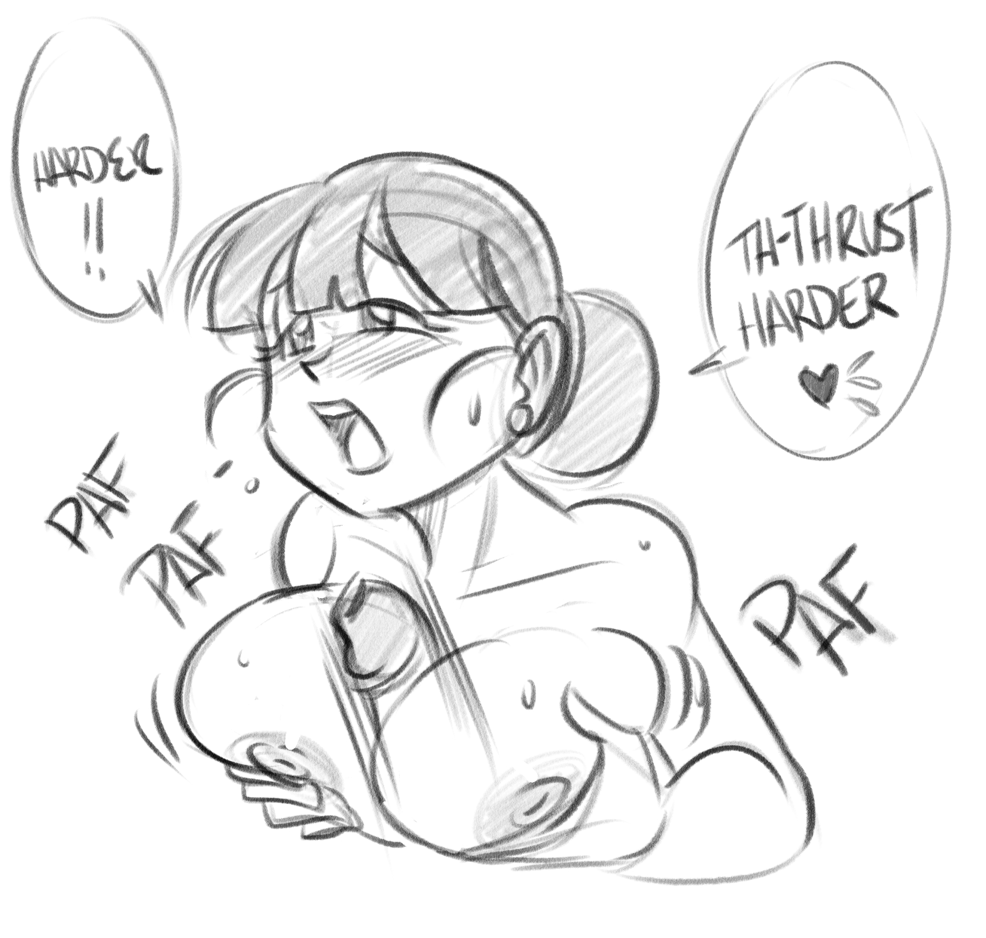 1girls, big breasts, breasts, chichi, dragon ball, female, funsexydragonball, mammary intercourse, monochrome, paizuri, self fondle, shounen jump, sketch, son goku, titfuck, titjob