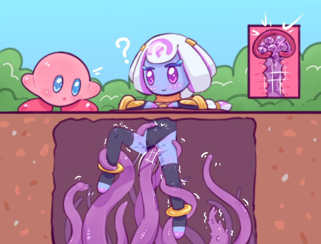 ?, 1girls, black legwear, blue body, chibi, cum, cum inside, female, kankaku shadan, kirby, kirby (series), kirby and the world beyond, leggings, legwear, looking at viewer, multicolored hair, mysterious girl (kirby and the world beyond), narrow hips, pussy, pussy juice, sensory deprivation, slim, slim female, tagme, tentacle, tentacle sex, thighhighs, thin thighs, unaware, unawareacles, unusual cum, vaginal penetration, x-ray, young