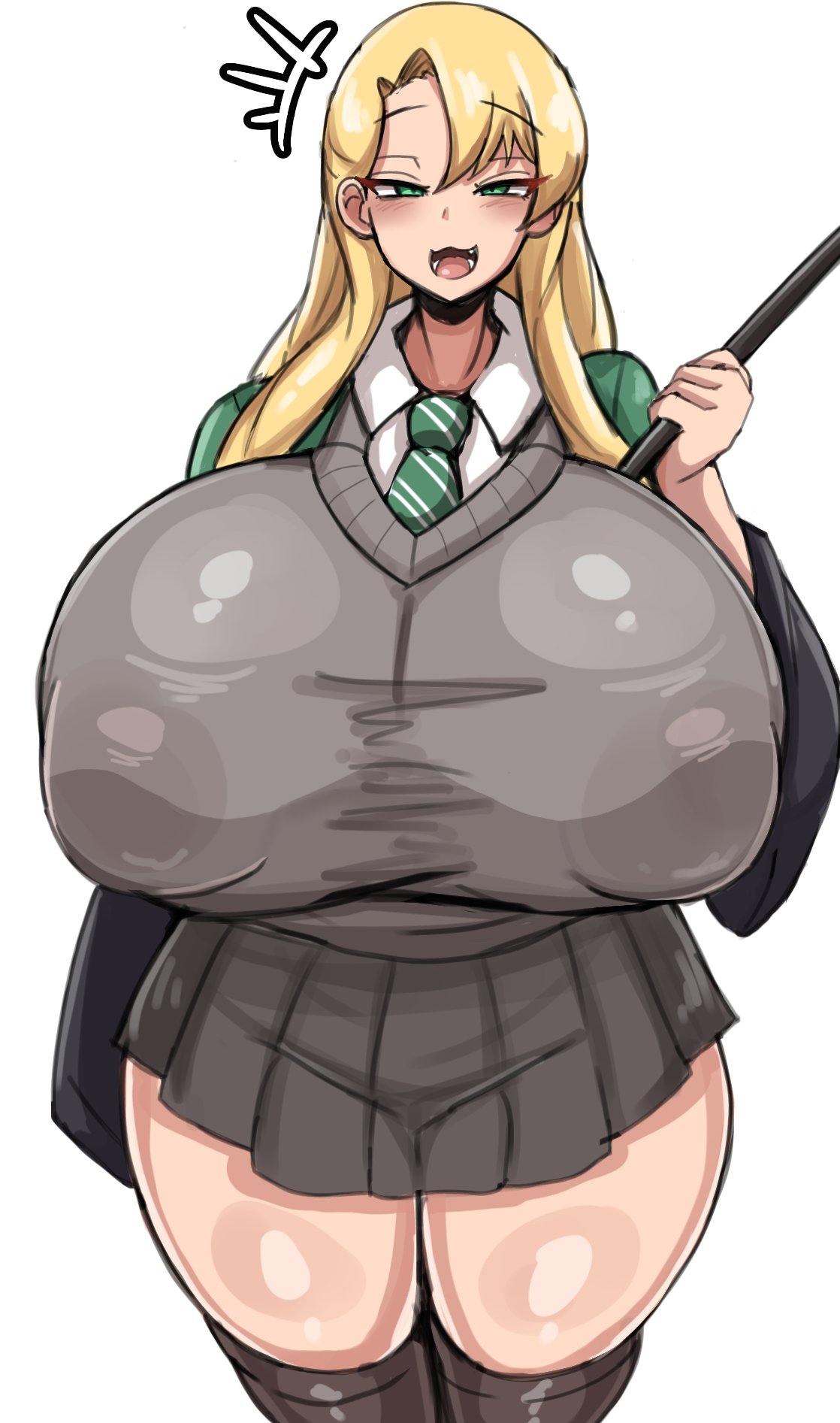 artist request, breasts bigger than head, draco malfoy, draco malfoy (redteneri), gigantic breasts, huge breasts, malfoid, nipple bulge, thick thighs
