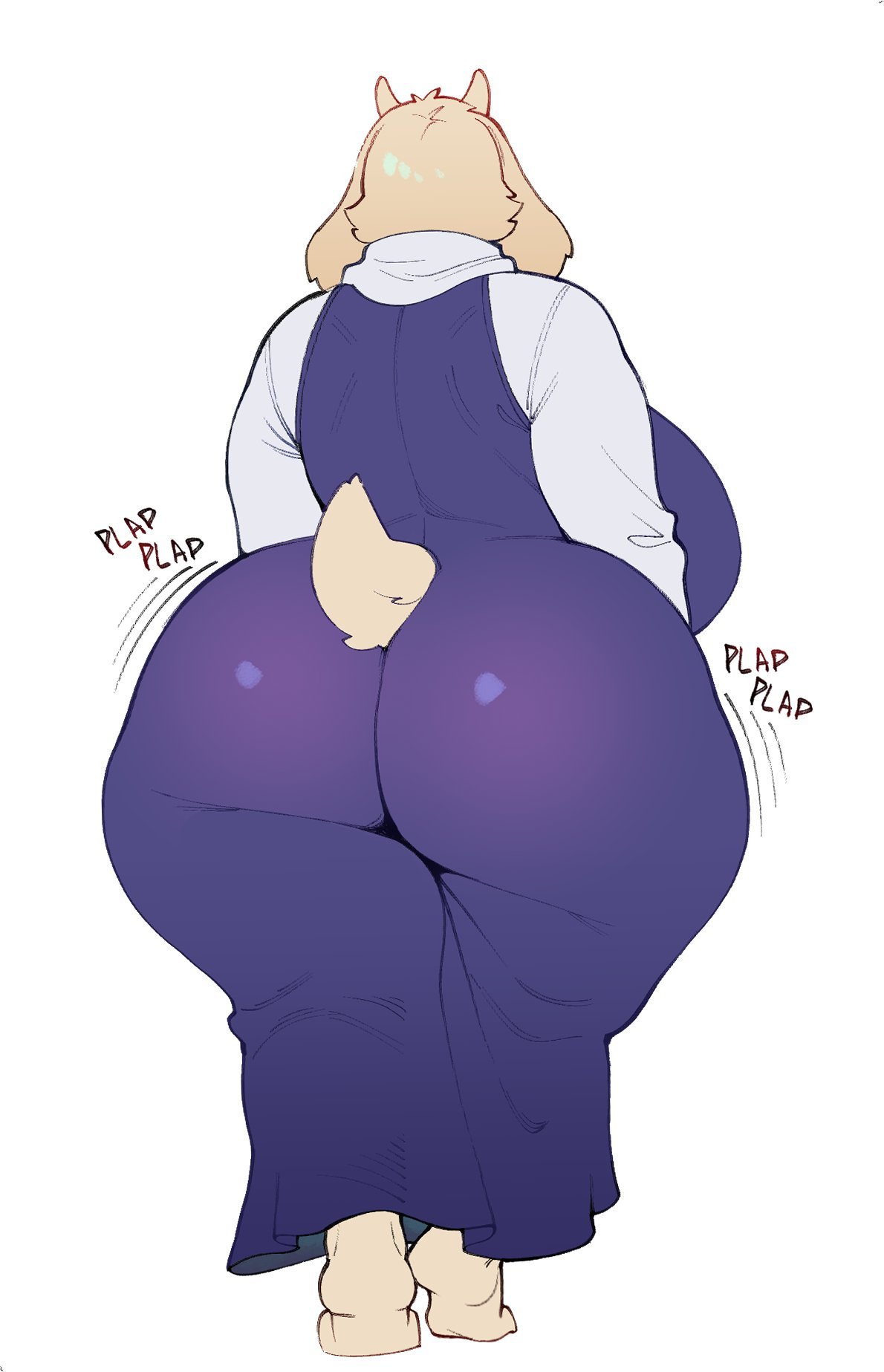 1girls, ass, ass focus, ass in dress, big ass, big breasts, breasts, bubble butt, busty, clothing, dress, fat ass, female, female only, floppy ears, horns, huge ass, huge breasts, large ass, large breasts, massive ass, nocturne nsfw, rear view, solo, tail, thick ass, thick thighs, thunder thighs, toriel, undertale, walking, wide hips