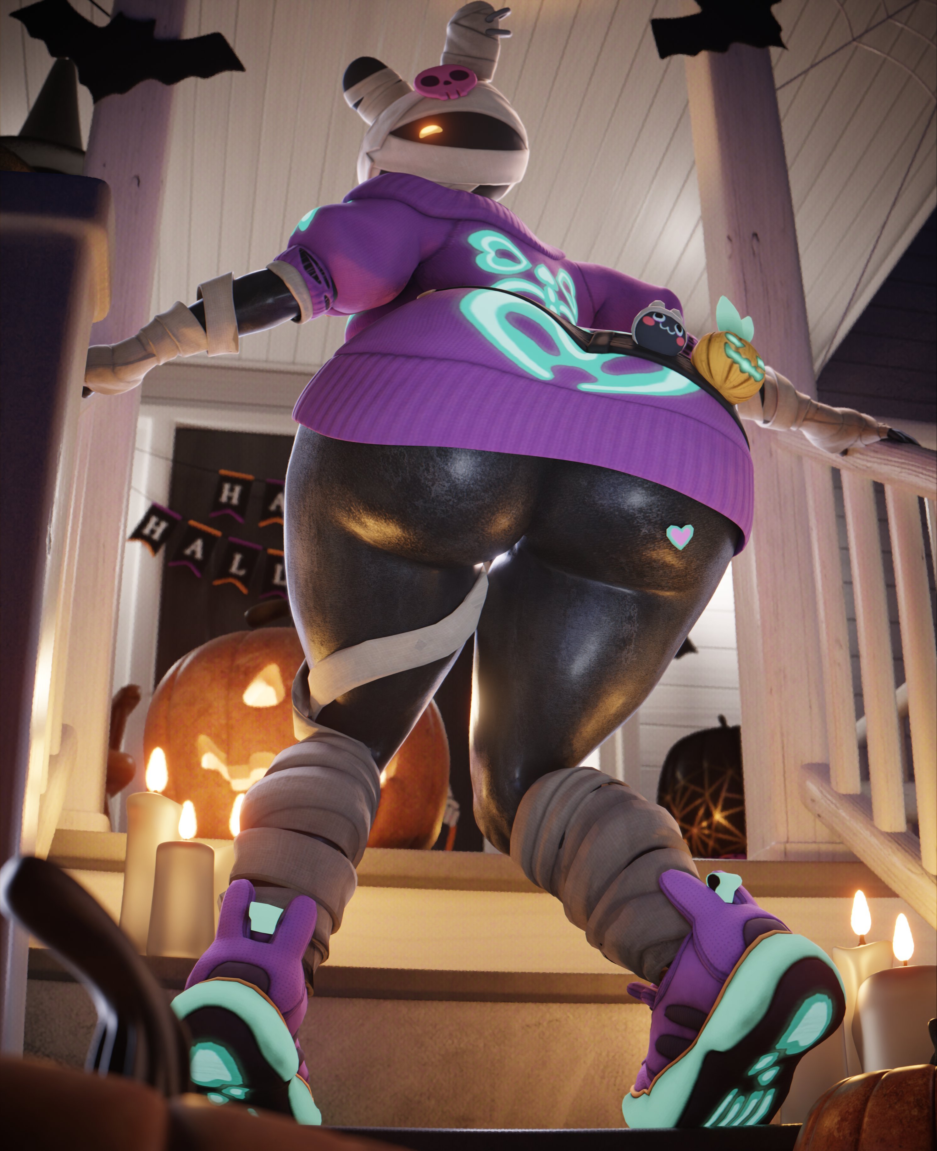 1girls, 2026, 3d, 3d (artwork), anthro, areolae, ass, ass focus, avxbu, big ass, big breasts, big butt, breasts, bunnybone (fortnite), butt, fortnite, larger female, looking at viewer, nipples, no panties, shirt, solo, solo female, voluptuous female