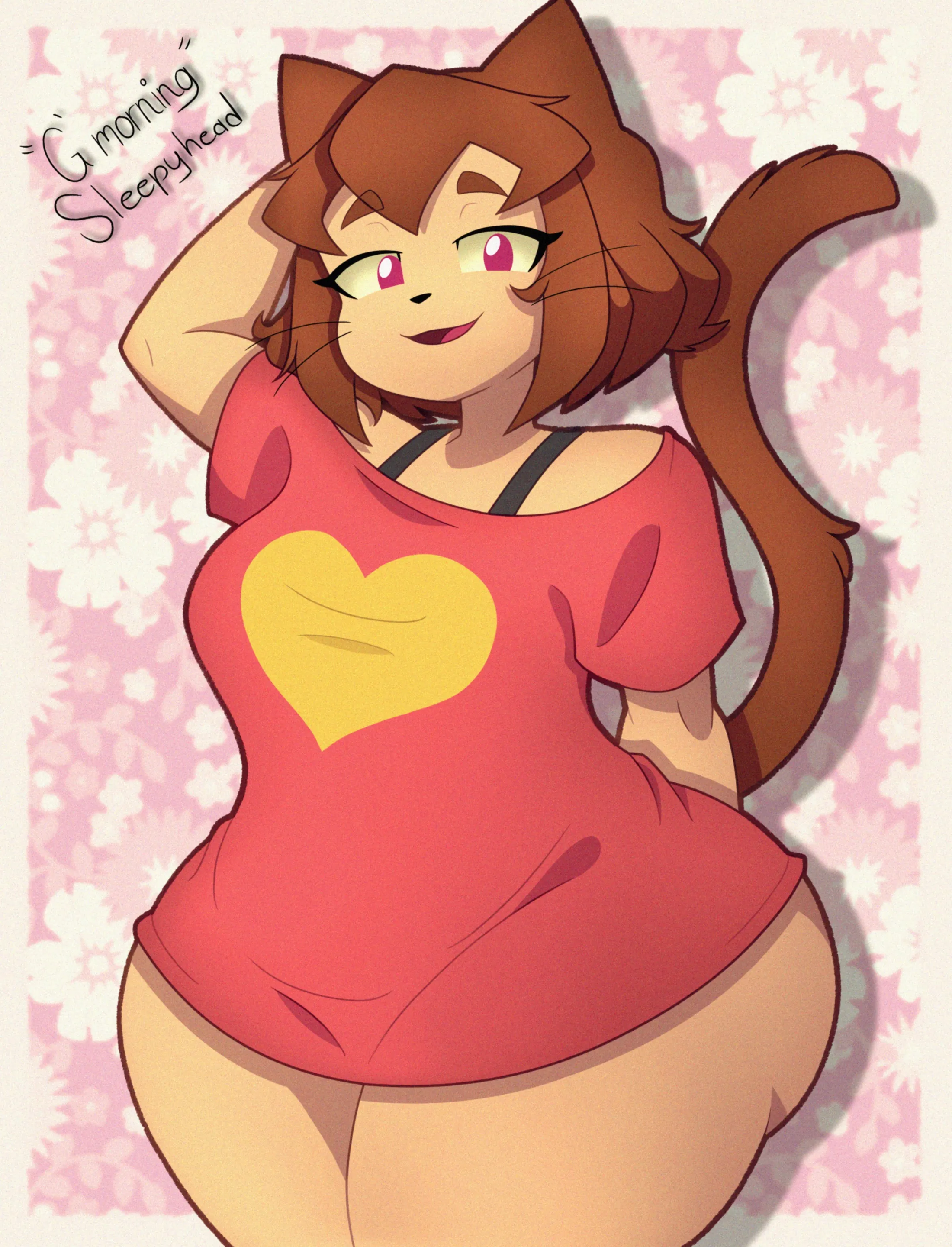 1girls, anthro, anthro female, beautiful, beautiful girl, big hips, big thighs, bottom heavy, bottomless, cat ears, cat tail, catgirl, child bearing hips, curvaceous, curvy, curvy female, curvy figure, curvy hips, cute, cute female, dialogue, female, female focus, female only, furry, furry female, gameoverse, glitch productions, high quality, high resolution, highres, hips, kinggargantuas, kit (gameoverse), kit bodega, looking at viewer, pretty, pretty girl, shirt only, talking to viewer, text, thick thighs, thighs, tonyneely, wholesome, wide hips