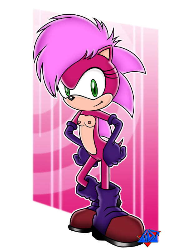 anthro boots breasts female female_only footwear fur gloves hedgehog mammal nude pussy solo sonia_the_hedgehog sonic_(series) sonic_underground standing straight_hair tagme uncensored wdj