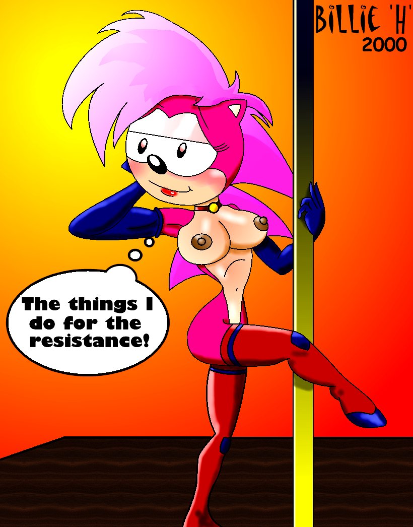 2000 anthro billie_h breasts female female_only fur hedgehog looking_back mammal on_one_foot pole solo sonia_the_hedgehog sonic_(series) sonic_underground standing tagme text thought_bubble uncensored