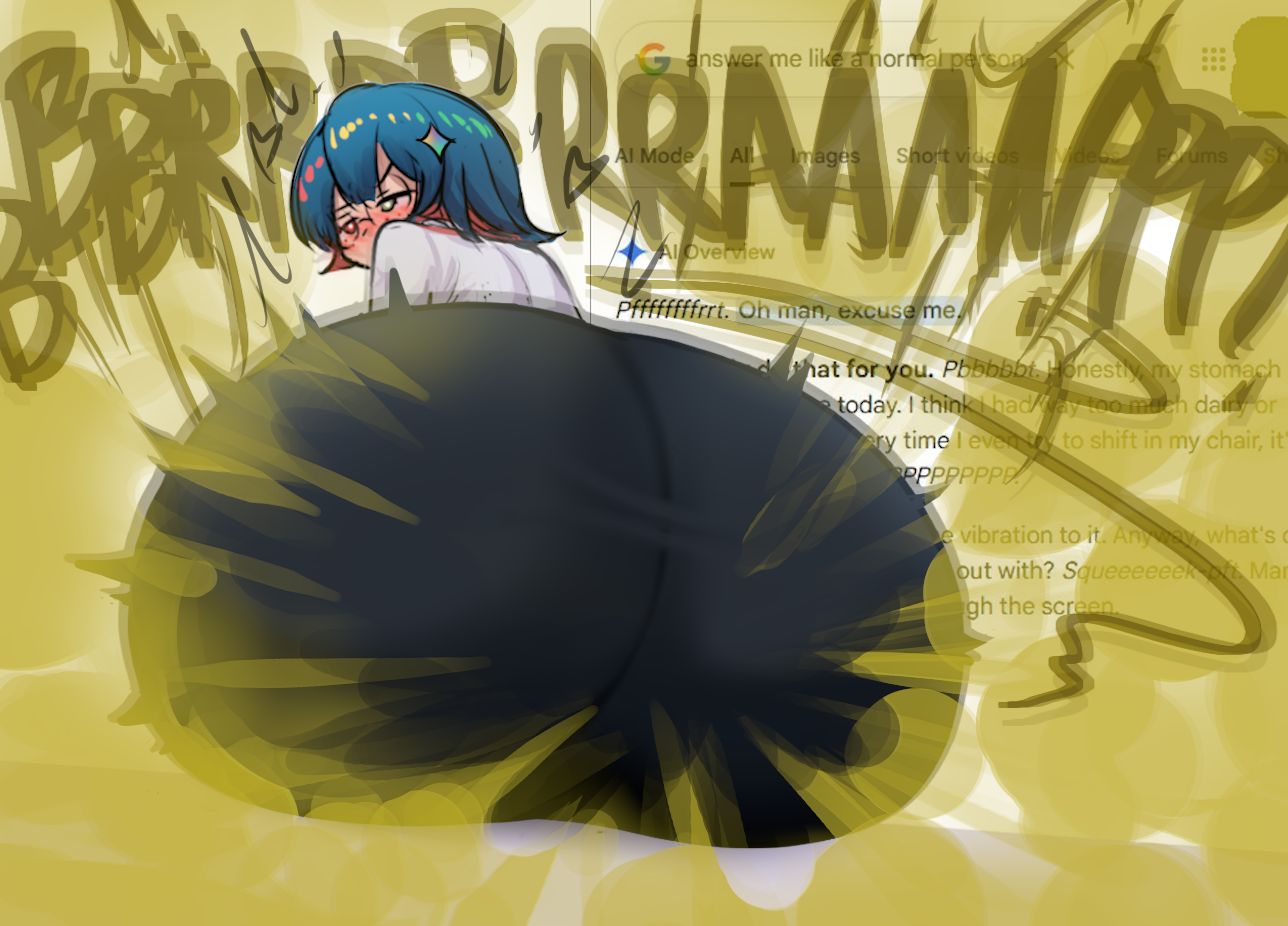 1girls, embarrassed, fart, fart cloud, fart fetish, farting, female, female focus, female only, gastanker, girl, google, google gemini, google search, hearts, solo, solo female, solo focus