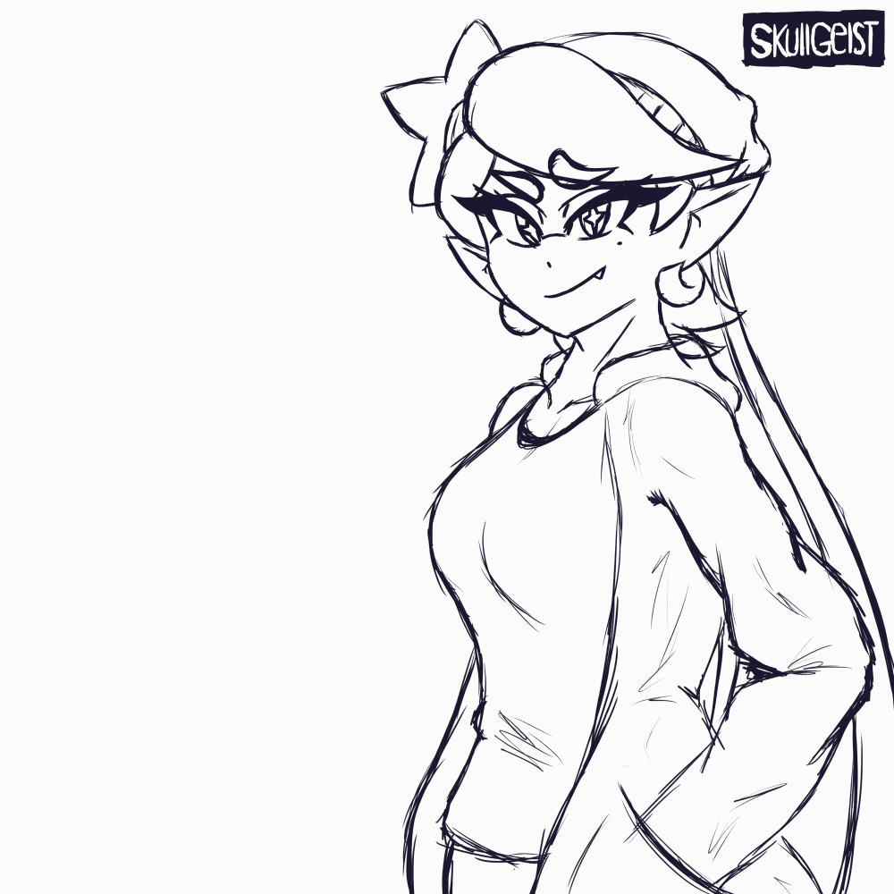 1:1, 1girls, alternate breast size, animated, bedroom eyes, belly, big breasts, breast expansion, breast growth, breast growth (enlargement), breasts, breasts bigger than head, callie (splatoon), cleavage, clothed, clothes, clothing, earrings, elf ears, enormous breasts, expansion, eyebrows, eyebrows visible through hair, eyelashes, female, female only, gigantic breasts, growth, half-closed eyes, huge breasts, humanoid, hyper, hyper breasts, inkling, large breasts, looking at viewer, medium breasts, mole, mole under eye, monochrome, navel, nintendo, pointy ears, pose, posing, seductive, seductive eyes, seductive look, seductive smile, simple background, skullgeist, smile, smiling, smiling at viewer, smooth skin, solo, solo female, splatoon, standing, tentacle hair, text, torn clothes, torn clothing, voluptuous, wardrobe malfunction, watermark