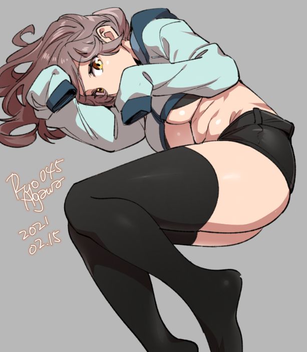 1girls, ass, big breasts, breasts, cleavage, female, female only, large breasts, looking at viewer, ryo agawa, thighhighs, underboob