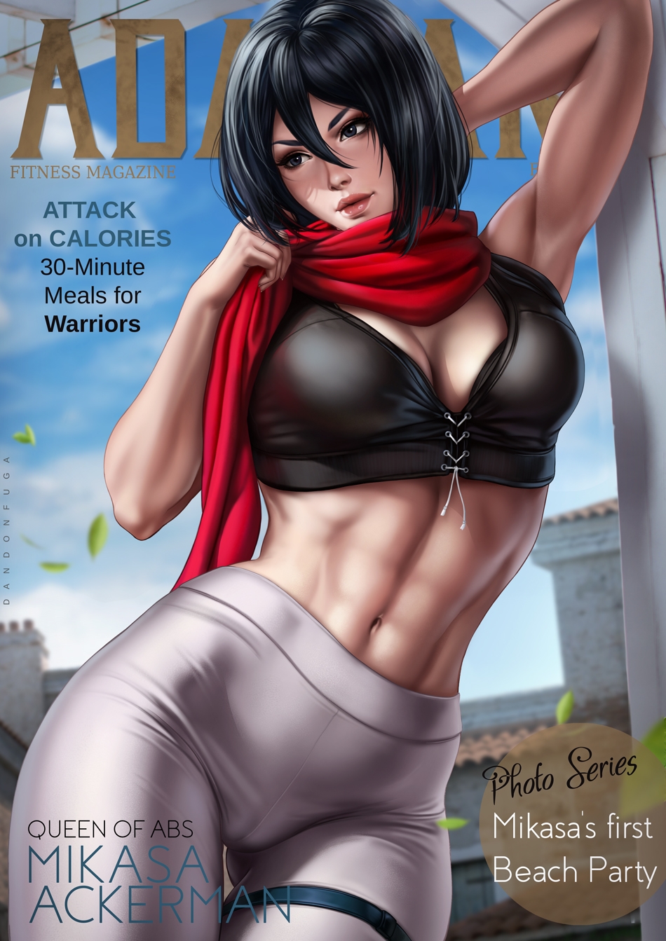 1girls, abs, attack on titan, black hair, cameltoe, cleavage, dandon fuga, female, fit, fit female, grey eyes, midriff, mikasa ackerman, pin up, pussy, scar, shingeki no kyojin, solo, solo female, solo focus, tight clothing, tight pants, toned
