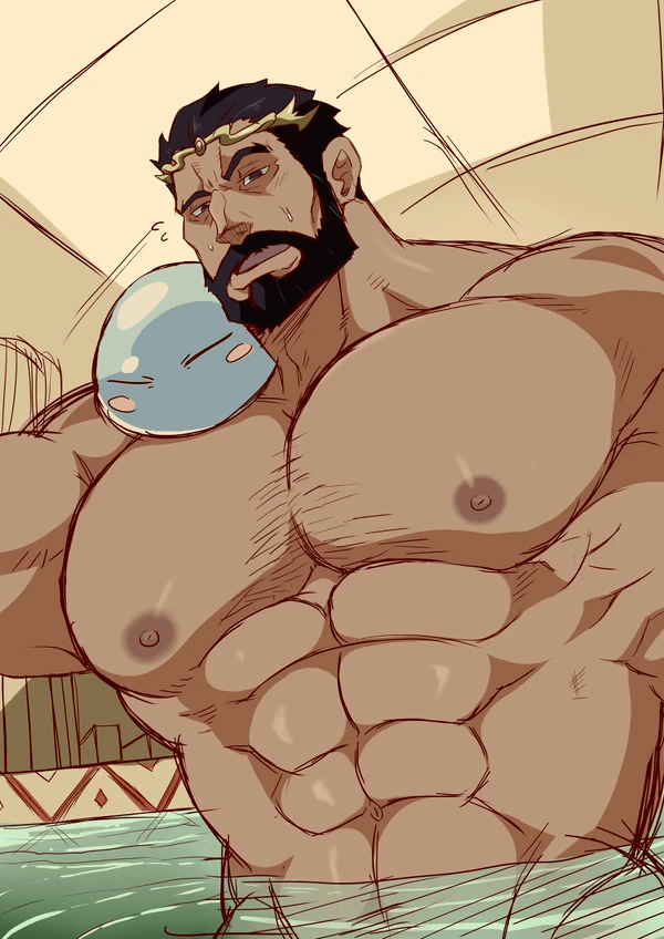 1male abs bara bath bathhouse bathing beard big_arms big_muscles black_hair body_hair bodybuilder chest_hair crown daddy dilf ducka-98 dwarf_king facial_hair gazel_dwargo hairy hairy_arms hairy_chest hot_spring king male_focus male_nipples male_only manly mature_male moustache muscular muscular_male nipples old_man onsen pecs pectorals rimuru_tempest seductive short_hair solo_male tensei_shitara_slime_datta_ken testicles that_time_i_got_reincarnated_as_a_slime uncle