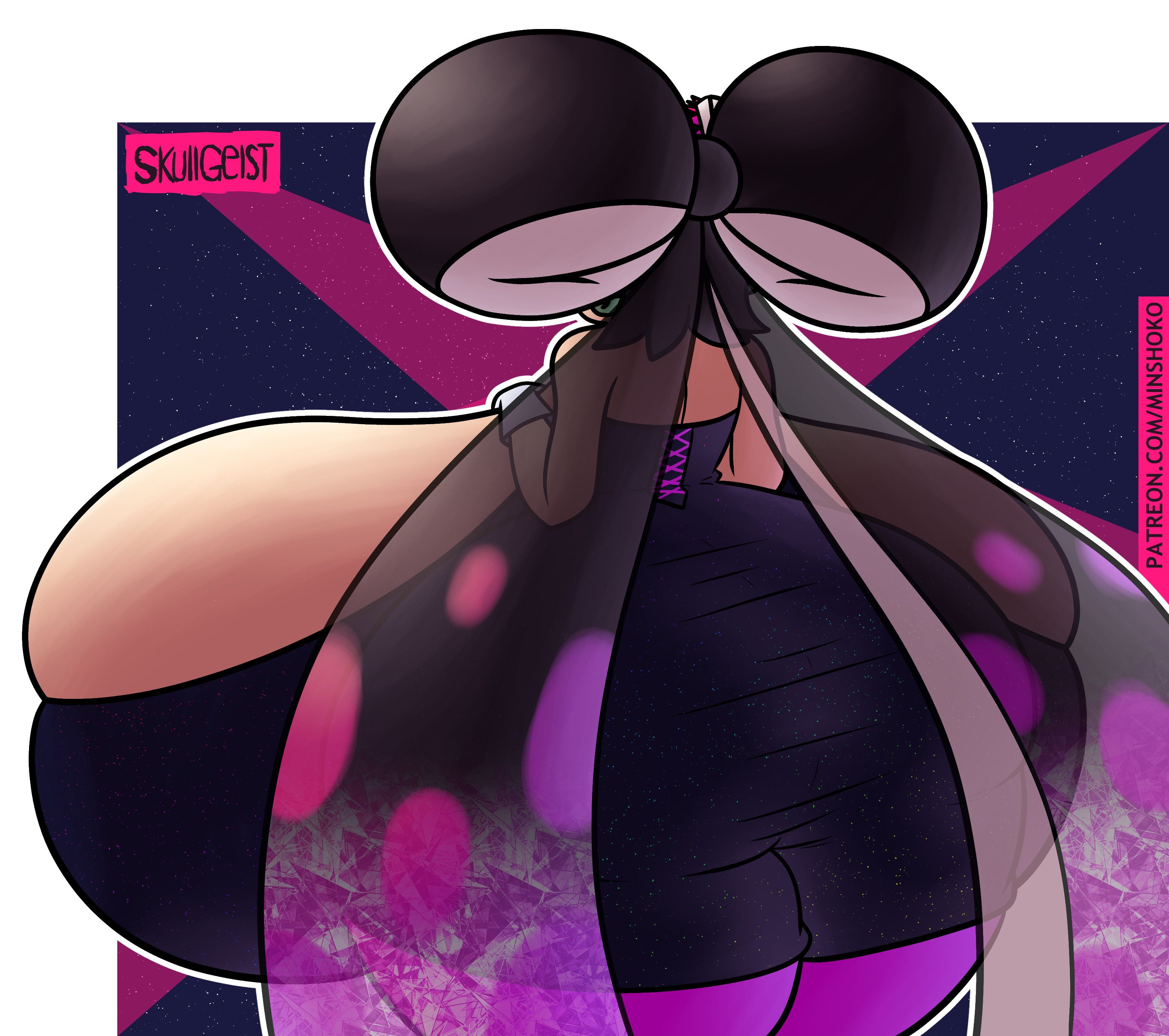 1girls, ass, behind view, big ass, big breasts, breasts, callie (splatoon), enormous breasts, female, giant breasts, hand on breast, huge ass, huge breasts, huge hips, huge thighs, hyper, hyper breasts, massive ass, nintendo, skullgeist, smooth skin, splatoon, thick thighs, tight clothes, tight pants, top heavy, wide hips