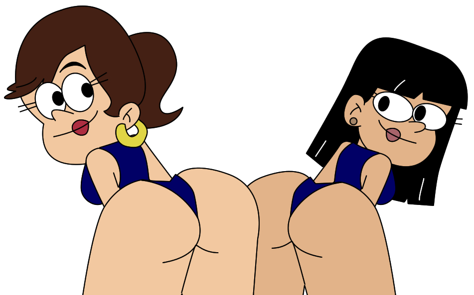 2girls anne ass ec-707 female multiple_girls rosse the_loud_house white_background