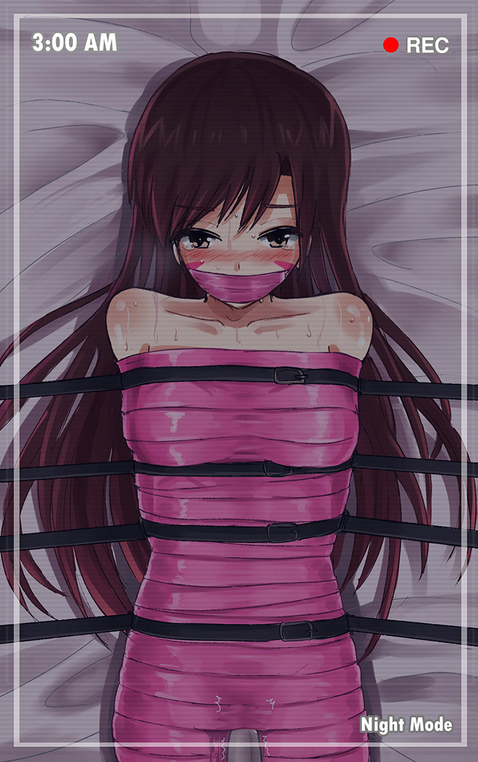 bondage brown_hair d.va jitan777 mummification overwatch tagme