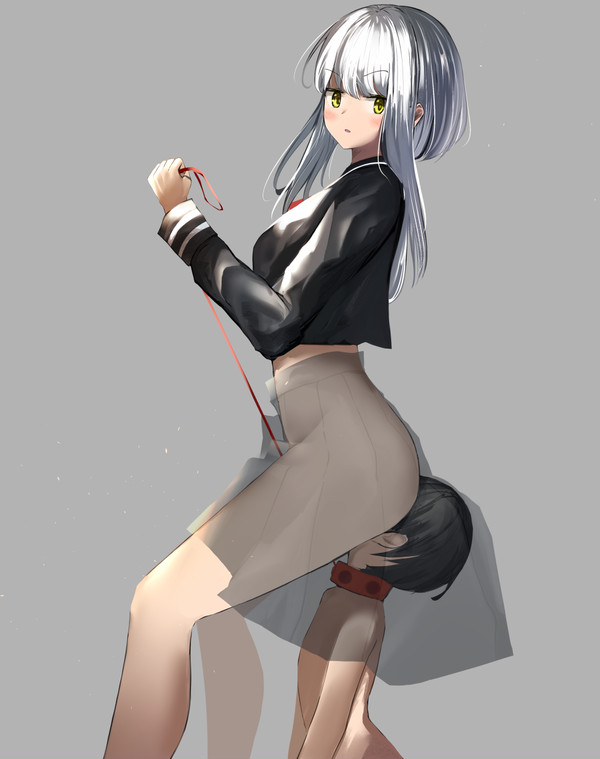 bondage, facesitting, female, femdom, leash, original, original character, school uniform, schoolgirl, simple background, stinkface, tsuchiro, white hair, yellow eyes