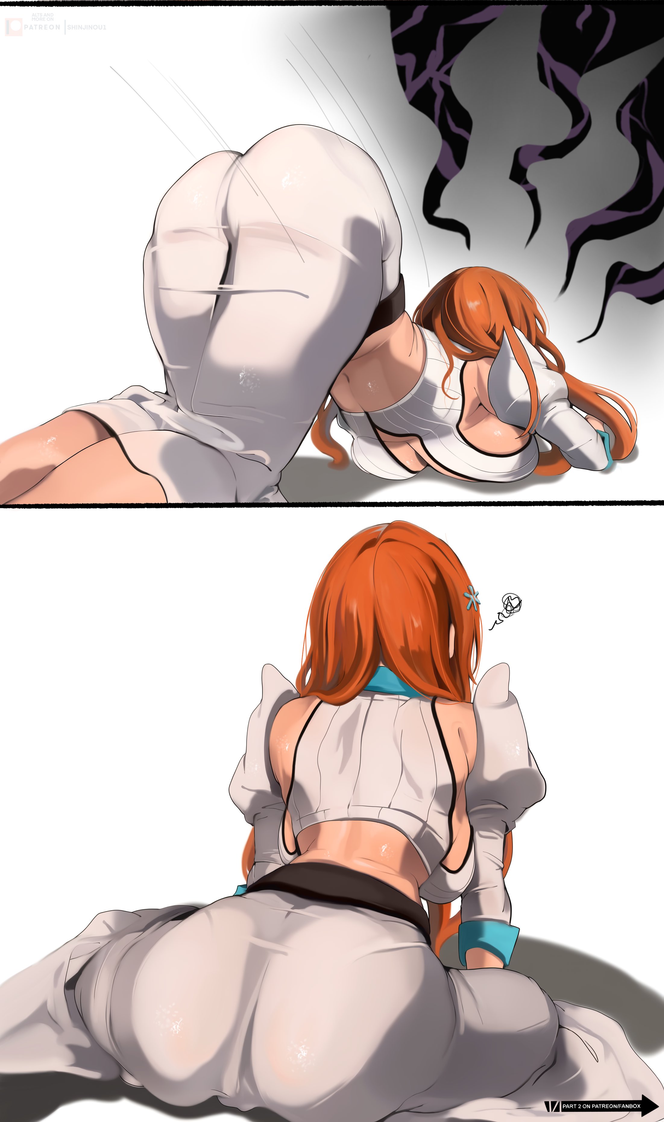 1girls, ass, ass bigger than head, big ass, big breasts, big thighs, bleach, breasts, bubble ass, bubble butt, curvy, curvy body, curvy female, curvy figure, curvy hips, face down ass up, fat ass, huge ass, huge butt, huge thighs, inoue orihime, massive ass, massive thighs, orihime inoue, presenting, presenting ass, presenting hindquarters, shinjinou, thick ass, thick legs, thick thighs, thighs, thunder thighs, thunderthighs, tits, voluptuous, wide hips, wide thighs