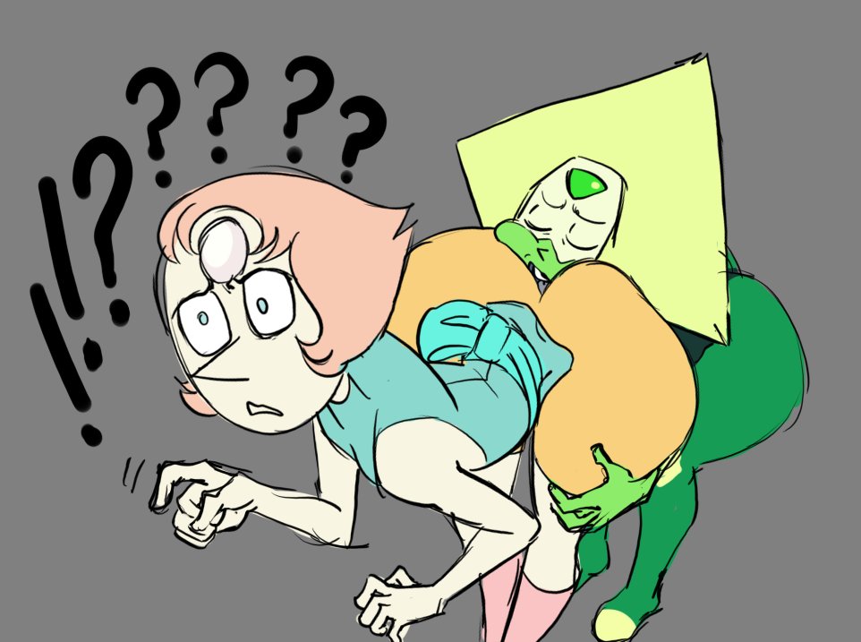 !, ?, 2026, 2d, 2d (artwork), 2d artwork, 2girls, ass, ass smothering, big ass, cartoon network, clothed, clothed female, dezetaka, digital art, digital drawing (artwork), digital media (artwork), duo, dzk, fat ass, female, female/female, gem, gem (species), gem on forehead, grabbing, grabbing ass, green skin, humanoid, orange hair, pearl (steven universe), peridot (steven universe), steven universe, tagme
