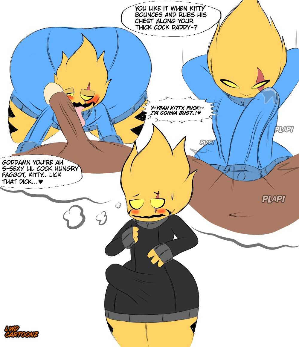 anthro on human, ass, ass up, bent over, big ass, big butt, big penis, black sweater, blue sweater, blush, boner, breasts, bubble ass, bubble butt, clothed, clothed sex, dark skin, dark-skinned male, dialogue, dirty talk, erection under clothes, fat ass, femboy, gay, hands behind head, huge ass, huge butt, huge cock, human on anthro, imagining, large ass, large butt, licking, licking penis, long penis, lwd cartoonz, male, male only, male/male, massive ass, massive butt, neil lash, on all fours, orange fur, original character, paizuri, paizuri under clothes, penis, pov, precum, precum through clothing, shortstack, smiling, smiling at viewer, spiked hair, sweatdrop, sweater, thick, thick ass, thick hips, thick legs, thick thighs, tight clothing, turtleneck, turtleneck sweater, veiny penis, yellow eyes