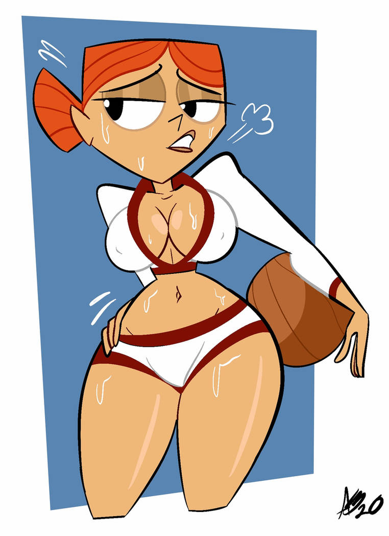 1girls atomickingboo big_breasts breasts cleavage clothes female legs pe_teacher_(robotboy) robotboy short_shorts shorts solo teacher thick thick_thighs tight_clothes upper_body voluptuous wide_hips