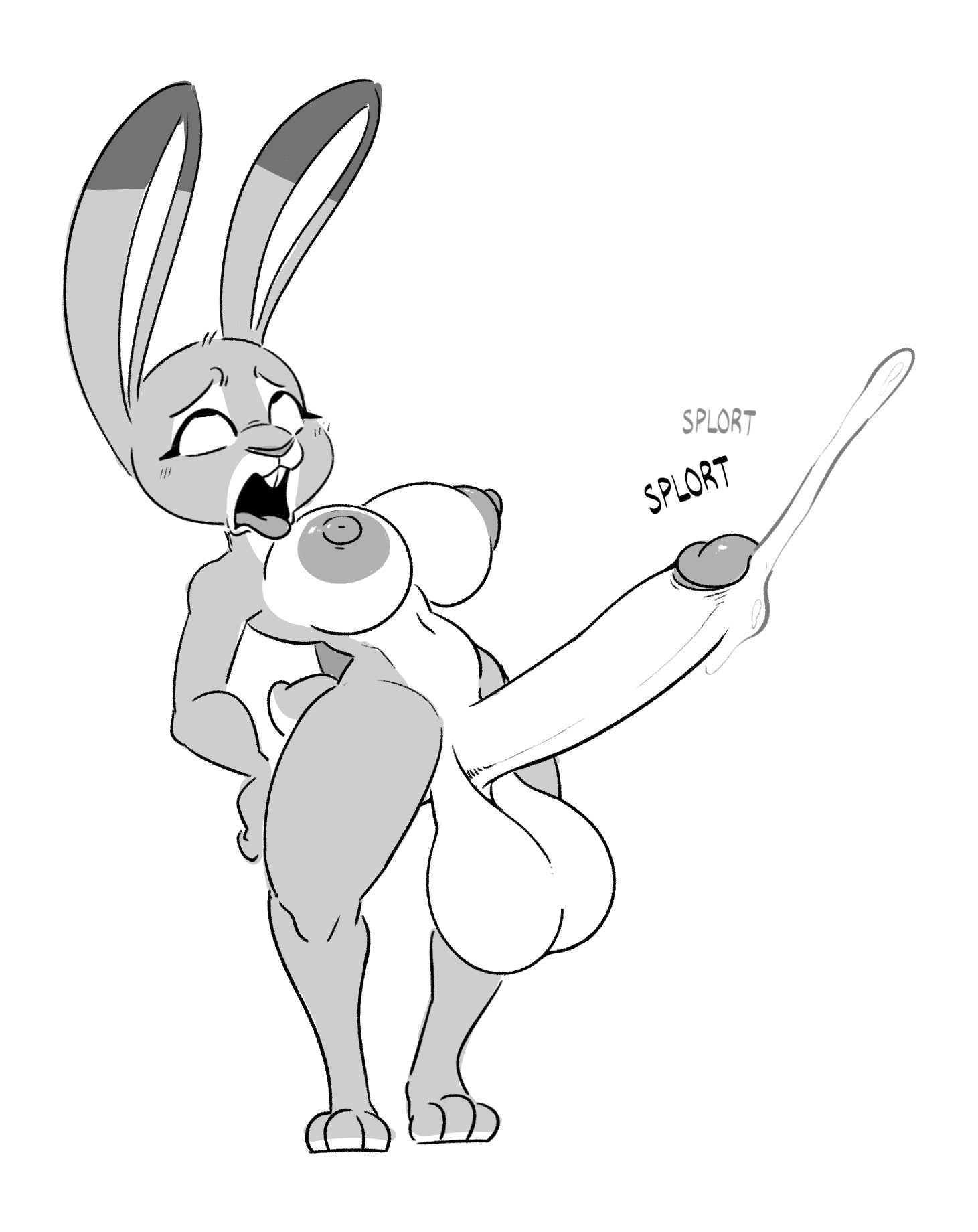 1futa, anthro, areolae, balls, big balls, big penis, bodily fluids, breasts, cum, cumshot, dickgirl, disney, ejaculation, erect nipples, erection, fur, futa only, futanari, genital fluids, genitals, grey body, grey fur, greyscale, hands-free, handsfree ejaculation, hi res, huge breasts, huge cock, humanoid genitalia, humanoid penis, hyper, hyper balls, hyper penis, intersex, judy hopps, komdog, komponi, lagomorph, large areolae, large breasts, leporid, looking pleasured, mammal, monochrome, navel, nipples, nude, orgasm without stimulation, penis, rabbit, sagging balls, simple background, solo, spontaneous ejaculation, spontaneous orgasm, tongue, tongue out, white background, wide hips, zootopia