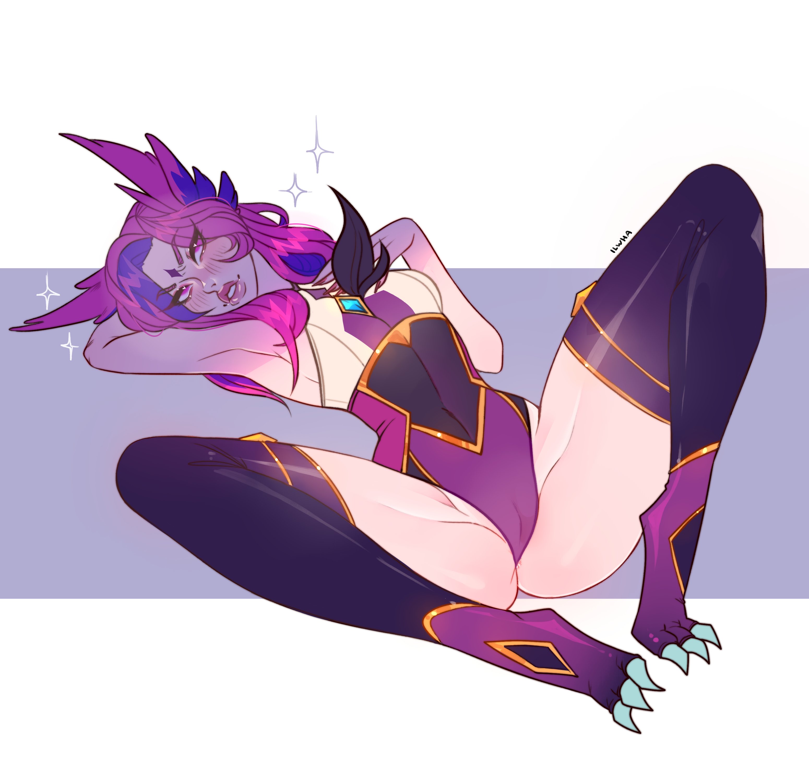 bird feet, female, ilewdha, league of legends, star guardian series, star guardian xayah, tagme, xayah
