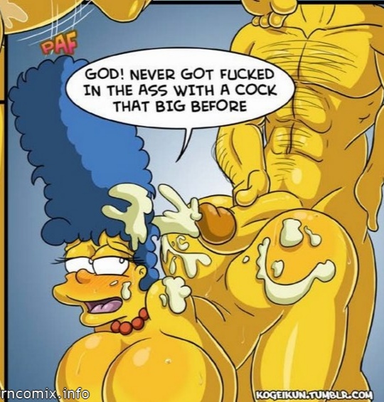 ass, assjob, big ass, big breasts, big penis, breasts, buttjob, cum, cum on body, doggy style, female, kogeikun, male, marge simpson, partial male, penis, the simpsons