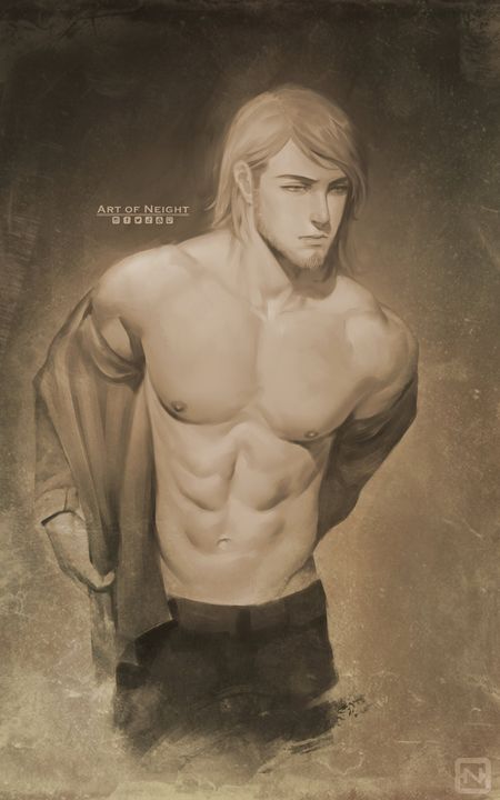 1boy, abs, attack on titan, erect nipples, exposed nipples, jean kirstein, male, male only, neight, nipples, pecs, realistic, shingeki no kyojin, shirt removed, solo, solo focus, solo male, undressing