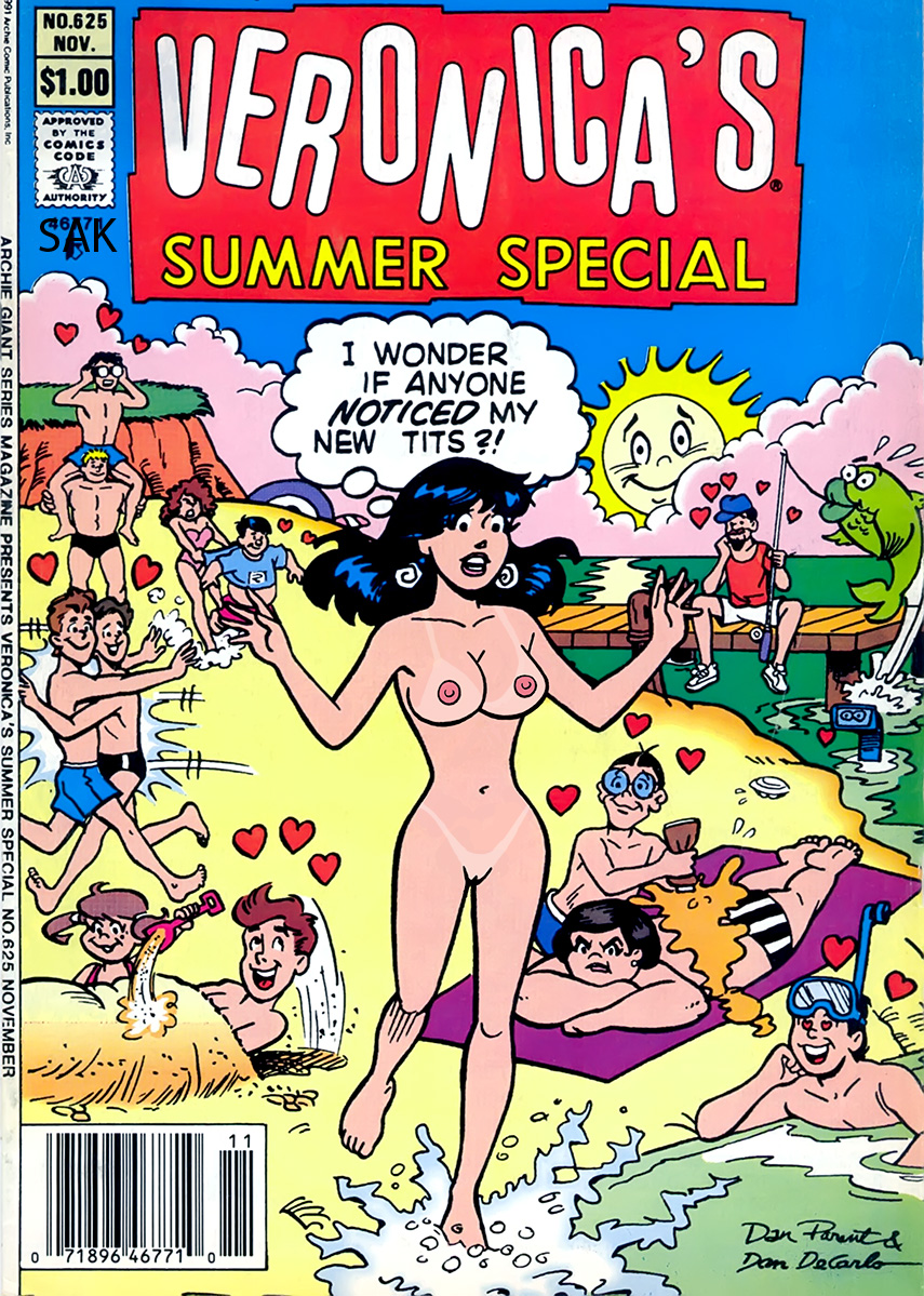 archie_comics beach black_hair breasts nude pussy sak veronica_lodge