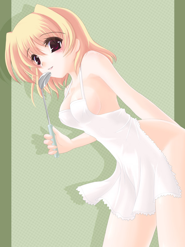 apron frapowa lyrical_nanoha mahou_shoujo_lyrical_nanoha mahou_shoujo_lyrical_nanoha_a's mahou_shoujo_lyrical_nanoha_a's mahou_shoujo_lyrical_nanoha_strikers naked_apron shamal solo