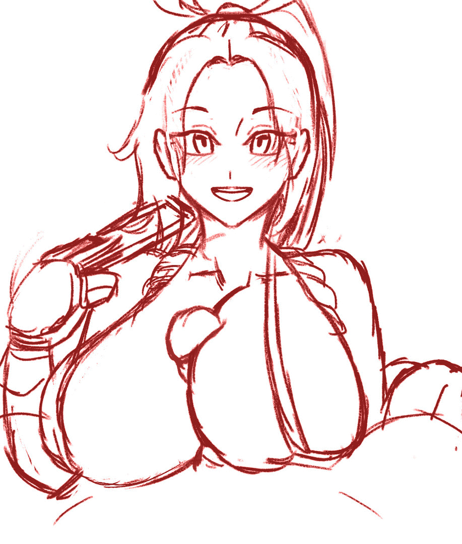 1boy, 1girls, animated, big breasts, blush, breasts, confident, fan, fatal fury, female, gif, happy, happy paizuri, happy sex, huge breasts, king of fighters, large breasts, mai shiranui, maizuri, male, ninja, paizuri, snk, straight, vkid