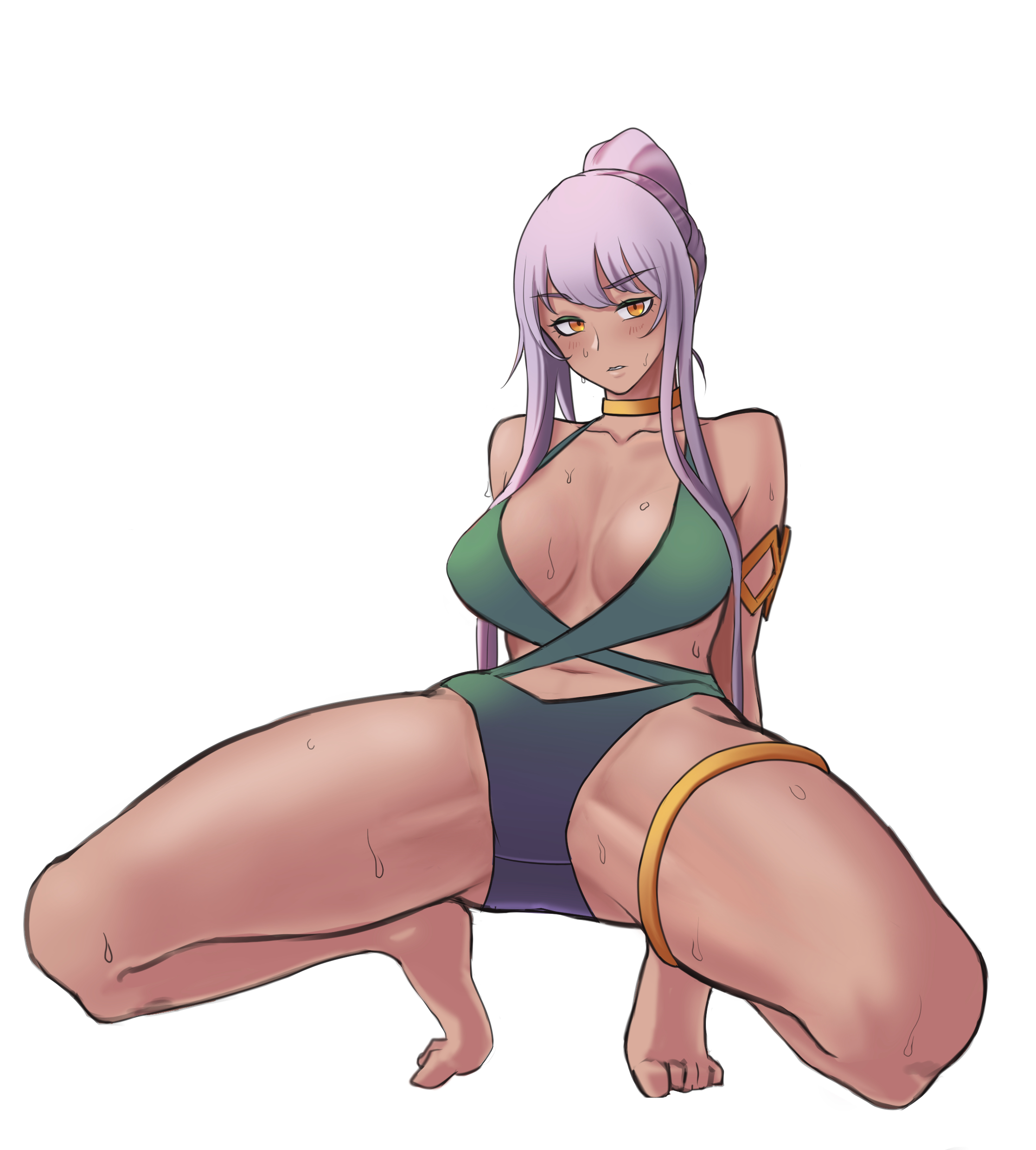 alternate hairstyle, celdalin, female, league of legends, orange eyes, qiyana yunalai, tagme