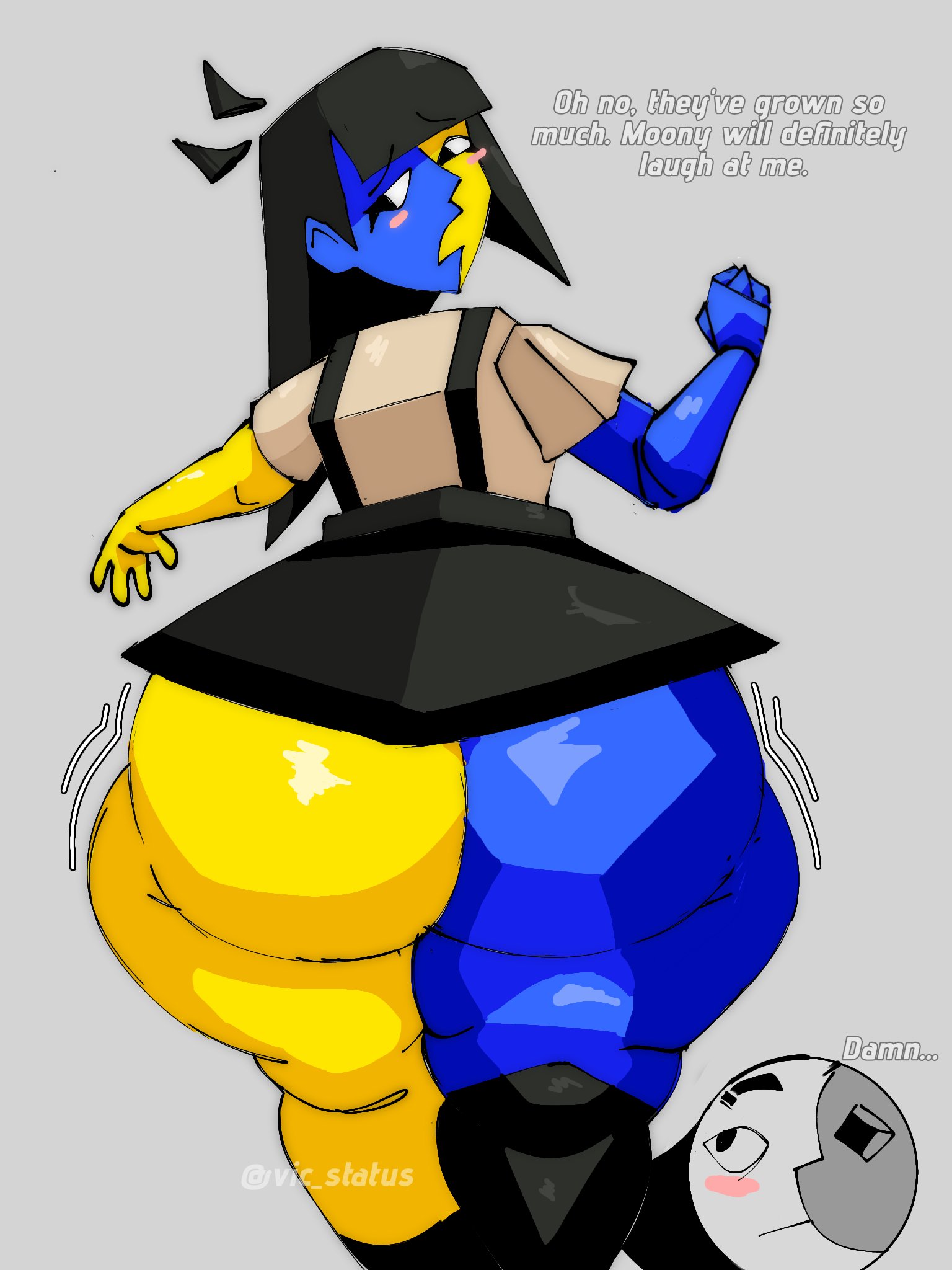 ass focus, ass out, ena, ena (series), fat ass, female, female only, moony (joel g), short skirt, thigh boots, vic status, yuri