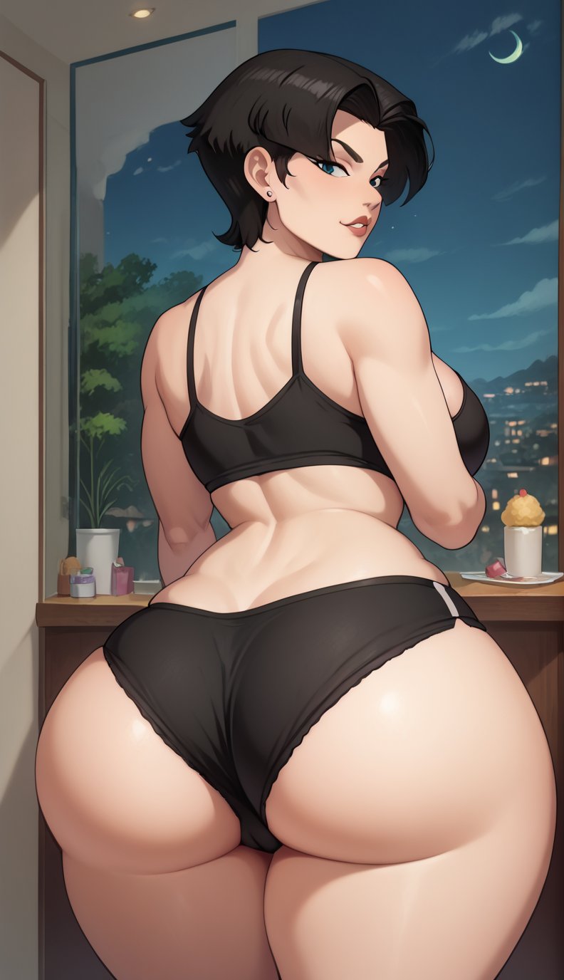 1girls, ai generated, anissa, ass, bedroom, bikini, eteeming, female, female only, invincible, male, penis, solo, thick ass, thick thighs, wide hips