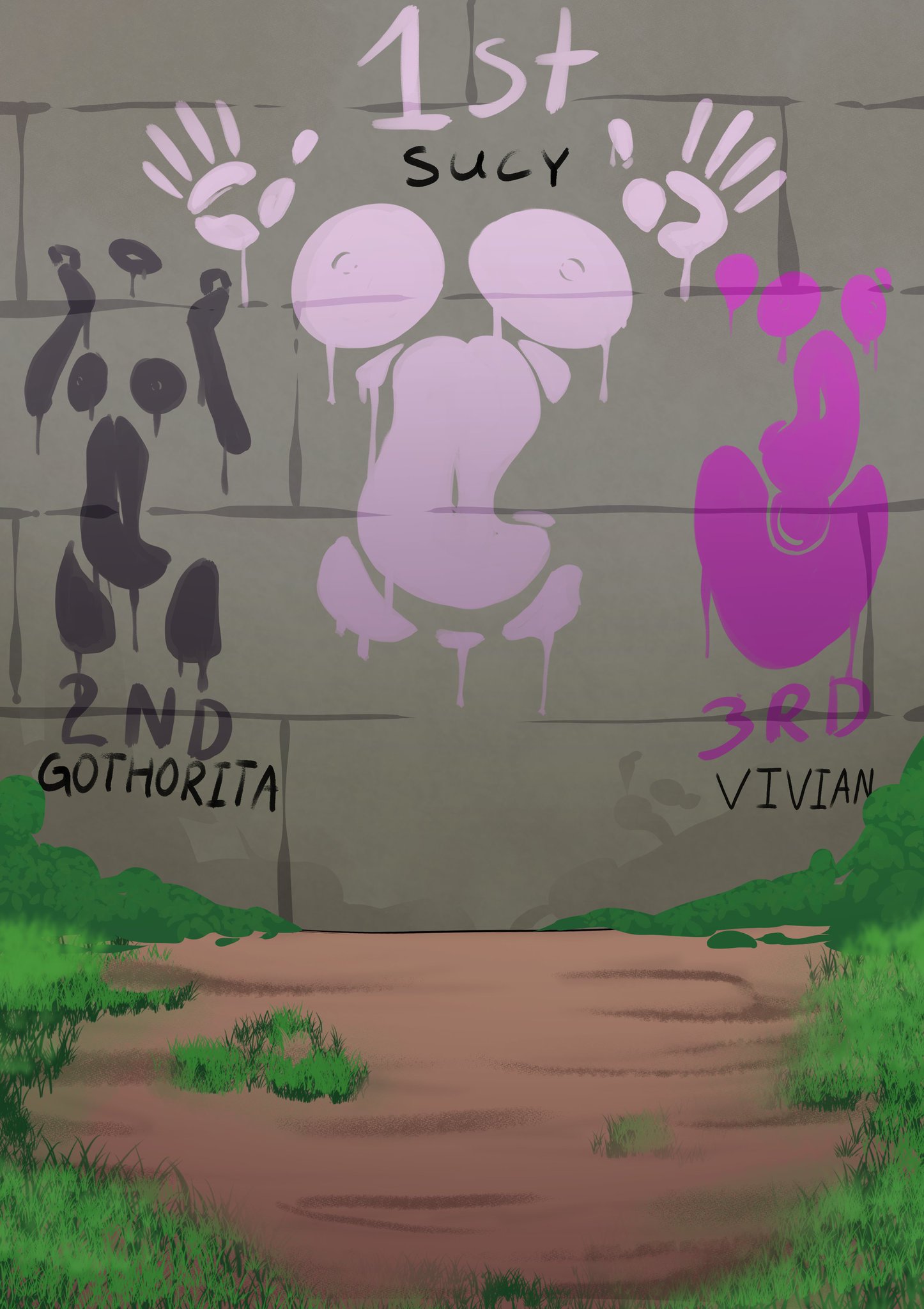 3girls, balls, breasts, bulge, dickgirl, female, futanari, gothorita, intersex, little witch academia, mario (series), nude, paint, paper mario, penis, pokemon, poll winner, spiralart, sucy manbavaran, tagme, vivian (paper mario), wall