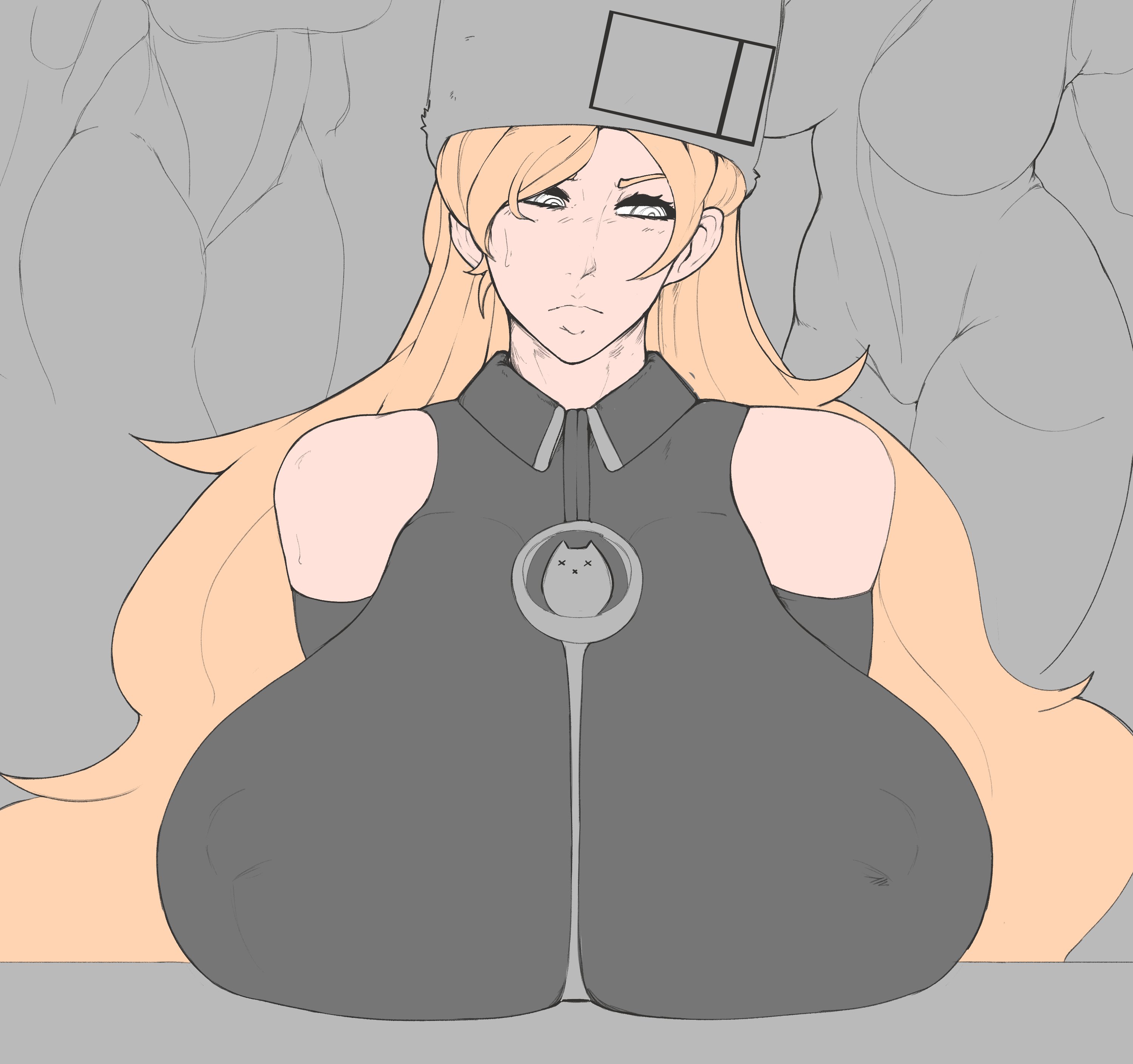 1girls, blonde hair, breasts, female, female only, guilty gear, huge breasts, human, millia rage, smoxul