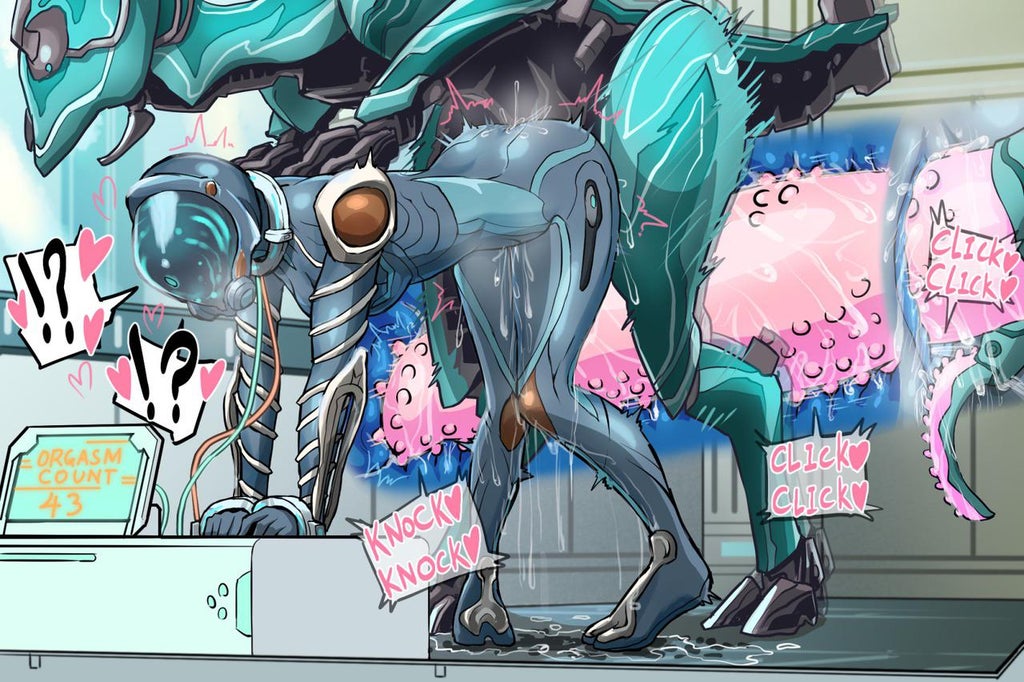 alien from_behind heart mag_(warframe) questionable_consent robokogasuki robot robot_girl tagme text warframe zanuka zanuka_(warframe)