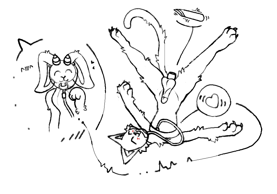 anthro bands blush cardiophilia claws dildo dildo_insertion duo felid female fur genitals happy heart_symbol heartbeat horn lagomorph leporid long_ears male mammal medical_instrument penis rabbit scientific_instrument sex_toy sex_toy_insertion stethoscope tail vibrator wafas