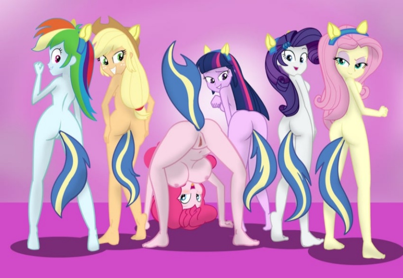 6+girls, applejack (mlp), black eyes, black hair, blonde hair, blue eyes, equestria girls, female, fluttershy (mlp), green eyes, green hair, lineup, long hair, multiple females, multiple girls, my little pony, pink eyes, pink hair, pink skin, pinkie pie (mlp), purple eyes, purple hair, rainbow dash (mlp), rarity (mlp), short hair, standing, tagme, tagme (artist), twilight sparkle (mlp), unknown artist